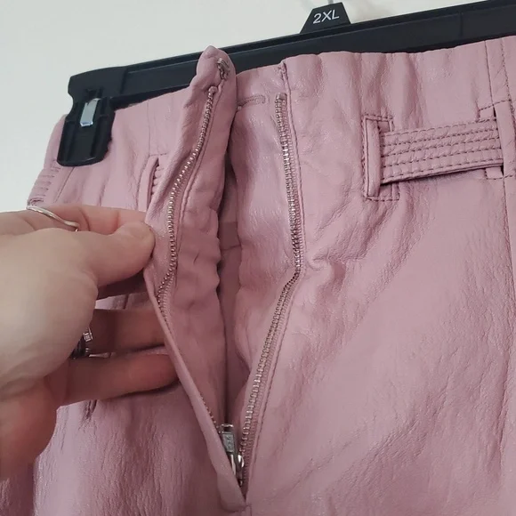 NWT Free People Payton Faux Leather Paperbag Mini Skirt Size 4 Mauve Swoon - Picture 9 of 13